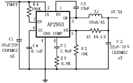 圖3：AP2953的典型應用電路。