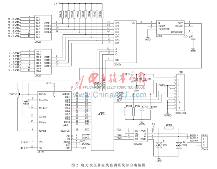 電力變壓器在線監(jiān)測系統(tǒng)的部分電路